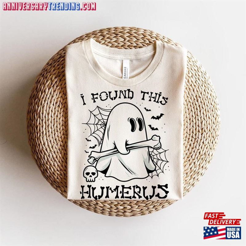 I Found This Humerus Dad Jokes Funny Halloween Spooky Ghost Unisex T-Shirt