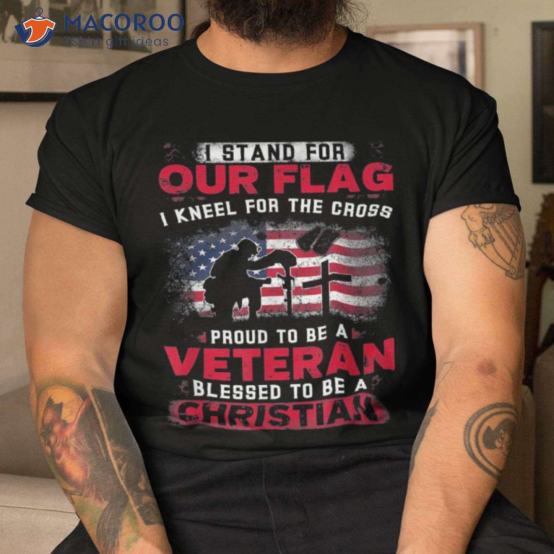 I Stand For Our Flag Kneel The Cross Proud Veteran Shirt