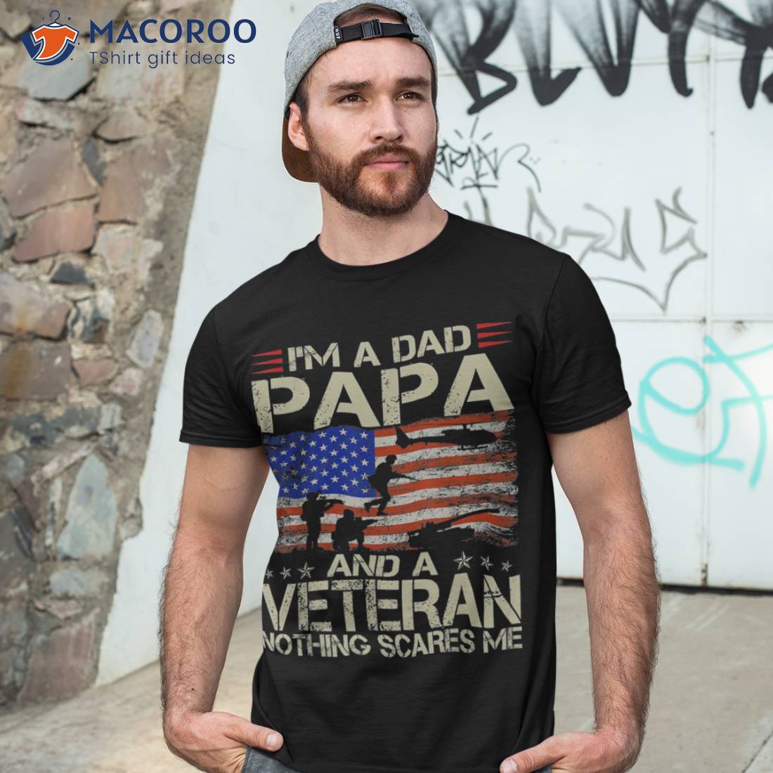 I’m A Dad Papa And Veteran Funny Retro Veteran’s Day Shirt