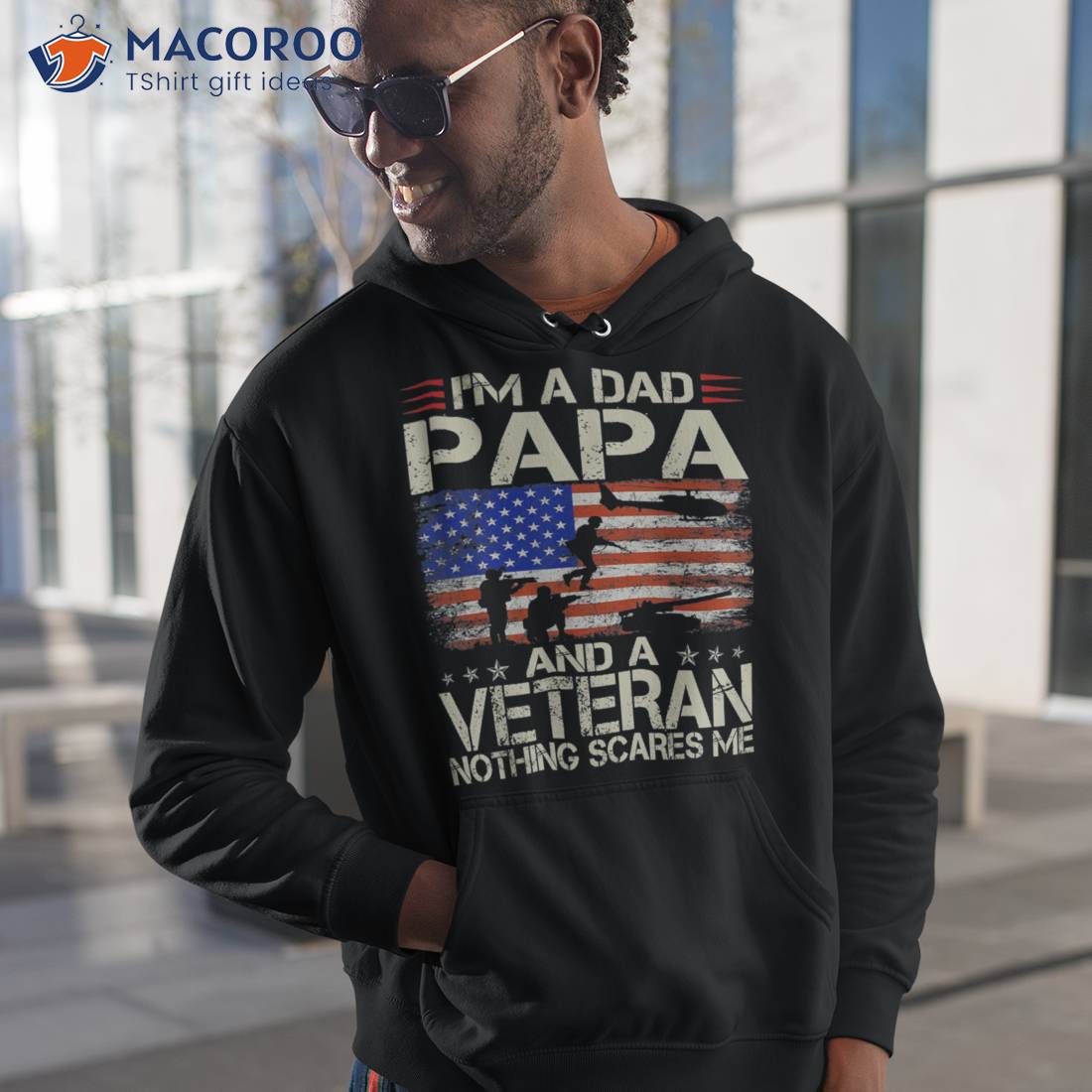 I’m A Dad Papa And Veteran Funny Retro Veteran’s Day Shirt