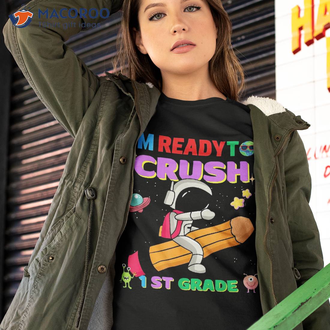 I’m Ready To Crush 1st Grade Back School Astronaut Boys Shirt