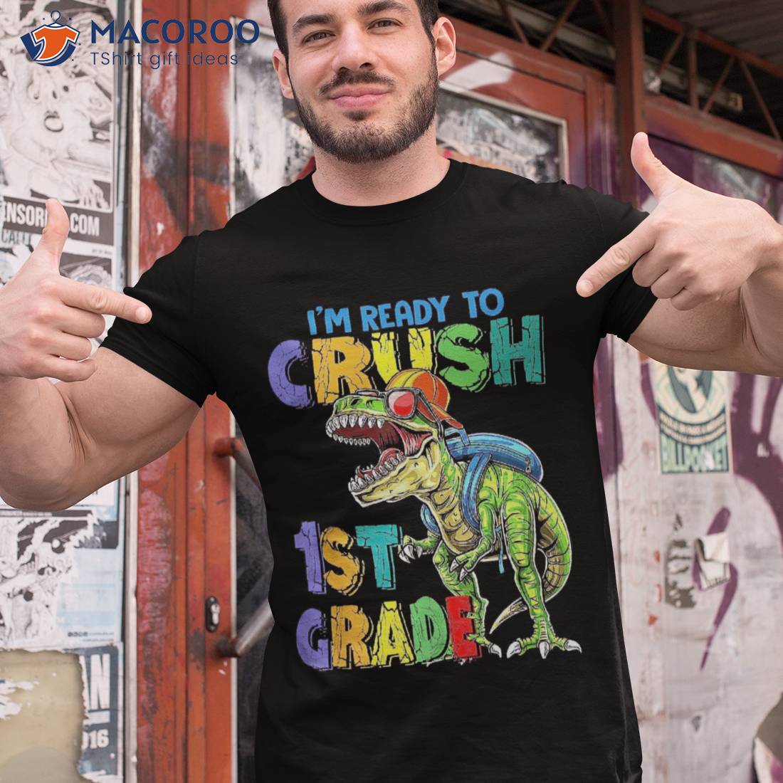 I’m Ready To Crush 1st Grade Dinosaurs Kids Back School Shirt