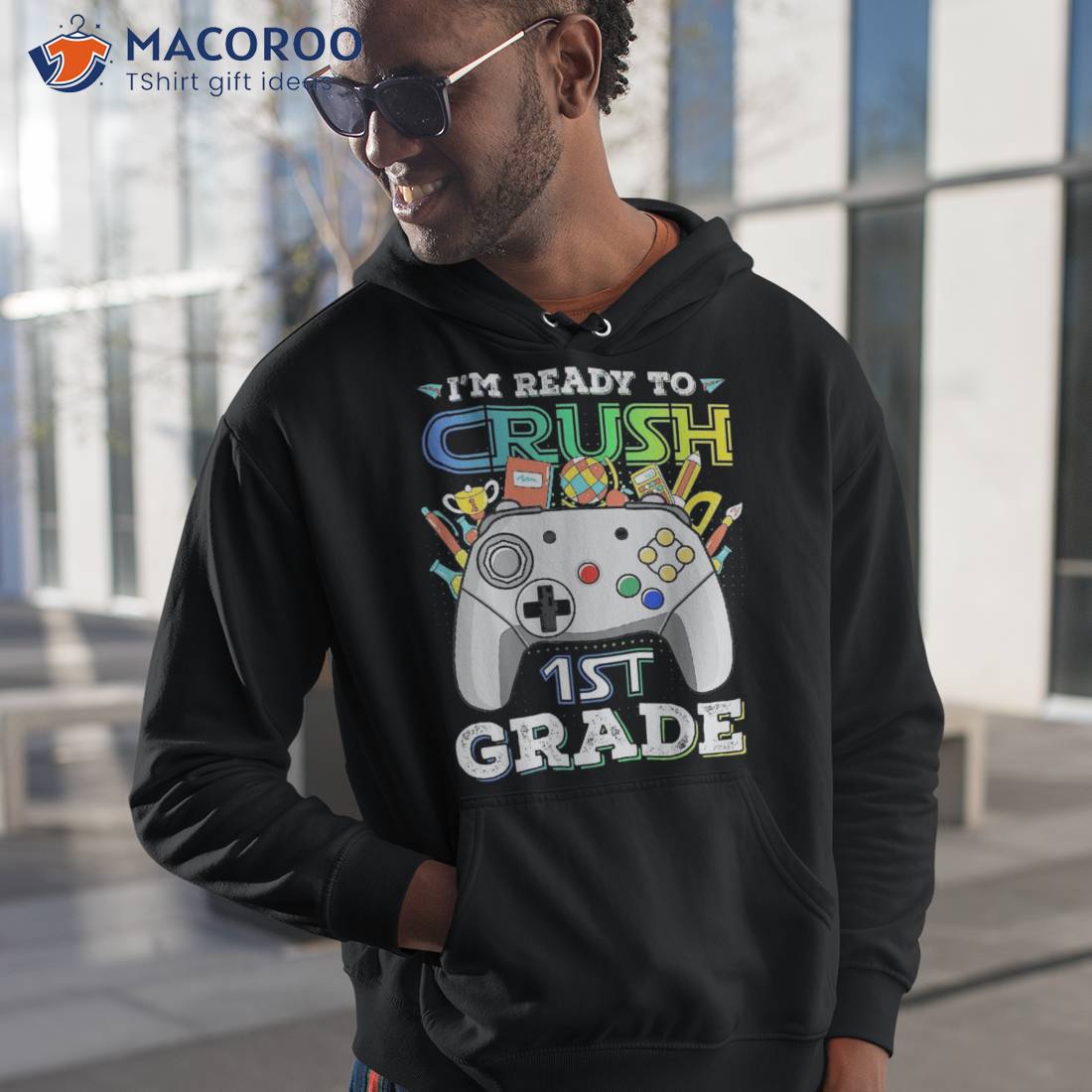 I’m Ready To Crush 1st Grade Gamer Boys Kid Back School Shirt