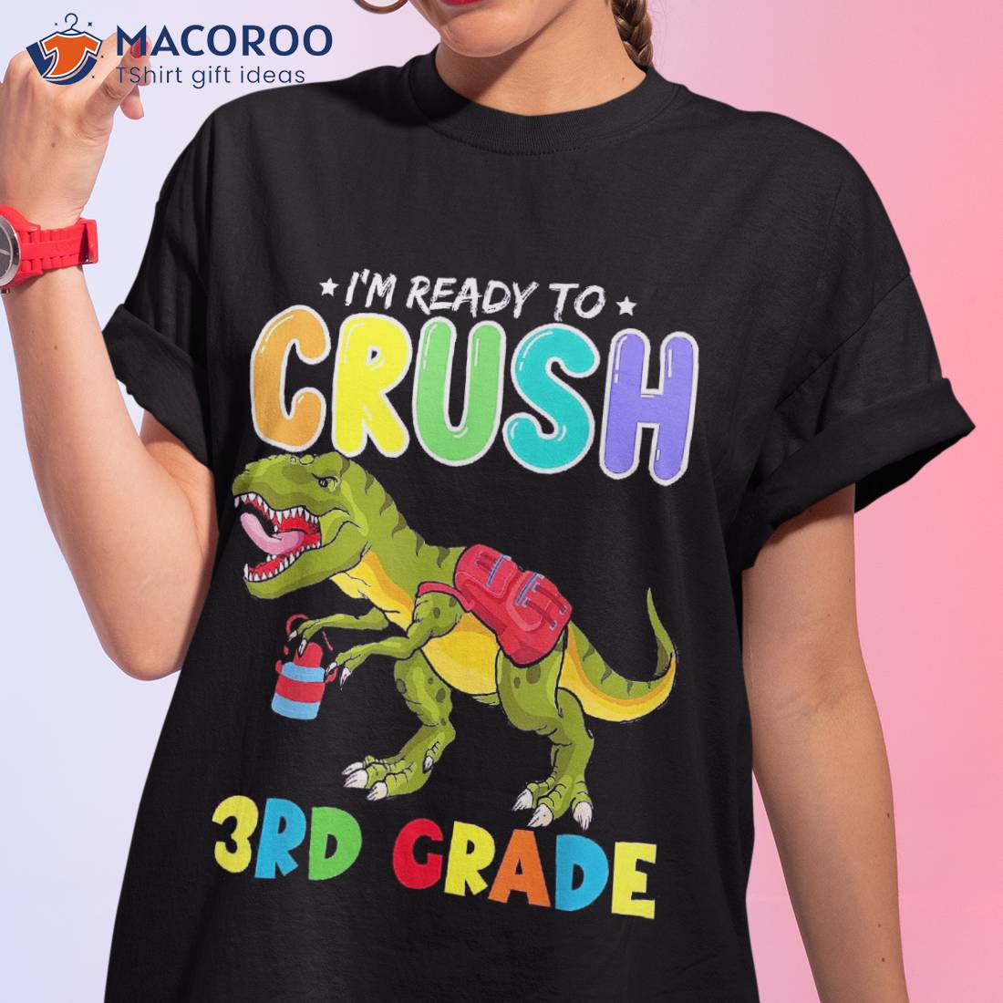 I’m Ready To Crush 3rd Grade Dinosaur Back School Boys Shirt