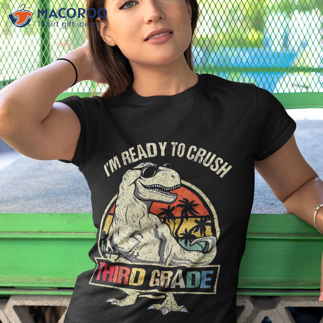 I’m Ready To Crush 3rd Grade Dinosaur T Rex Back School Shirt