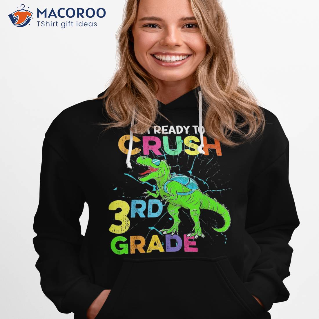 I’m Ready To Crush 3rd Grade Kids Dinosaur Back School Shirt