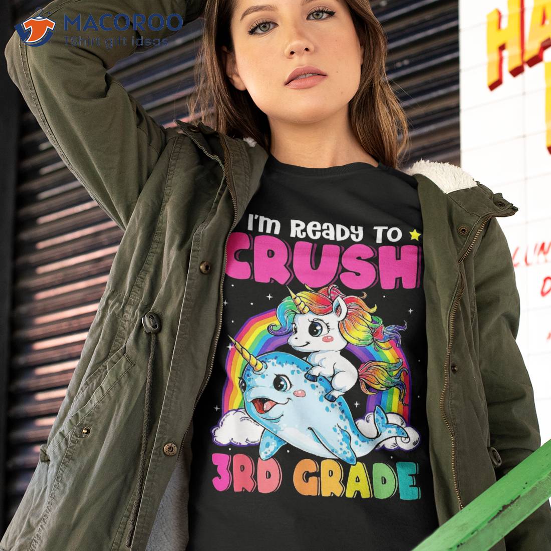 I’m Ready To Crush 3rd Grade Narwhal Unicorn Back School Shirt