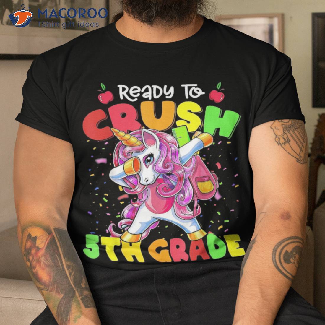 I’m Ready To Crush 5th Grade Shirt Funny Dabbing Unicorn