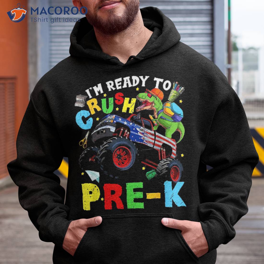 I’m Ready To Crush Pre-k Dinosaur T Rex Monster Truck Boys Shirt