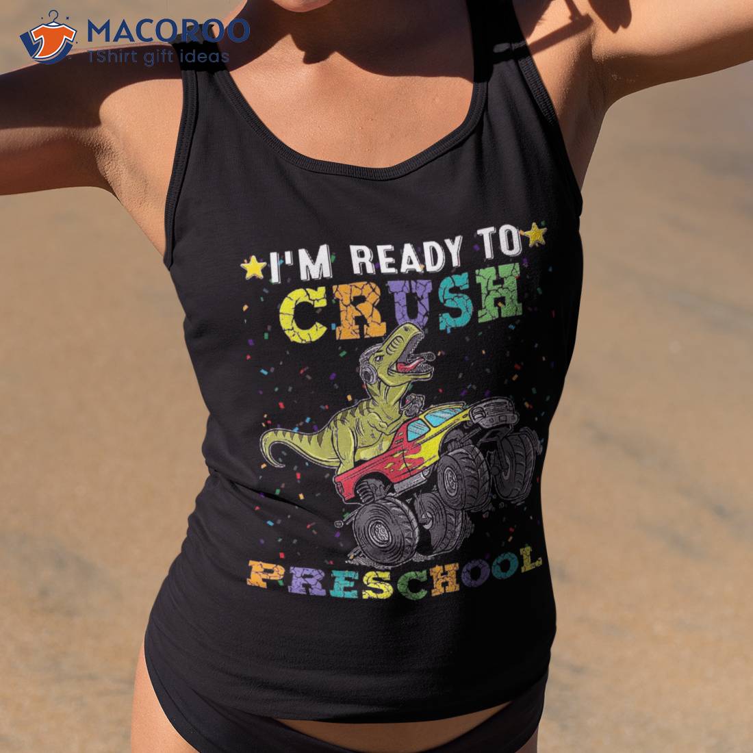 I’m Ready To Crush Preschool Monster Truck Dinosaur Boys Shirt