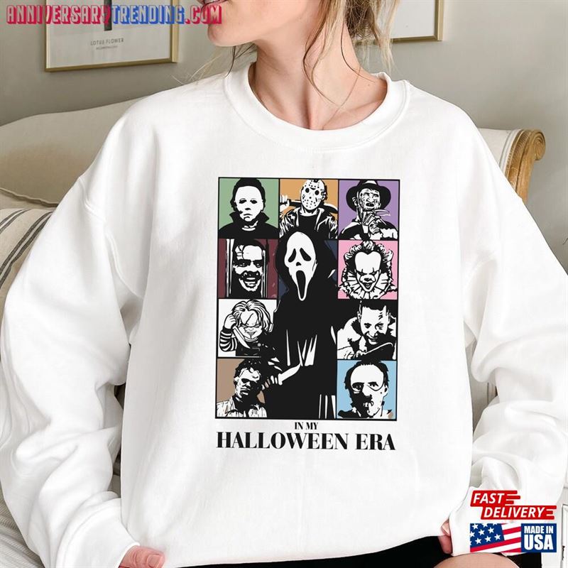 In My Horror Era Hoodie Halloween Characters Sweatshirt Fall Vibes T-Shirt