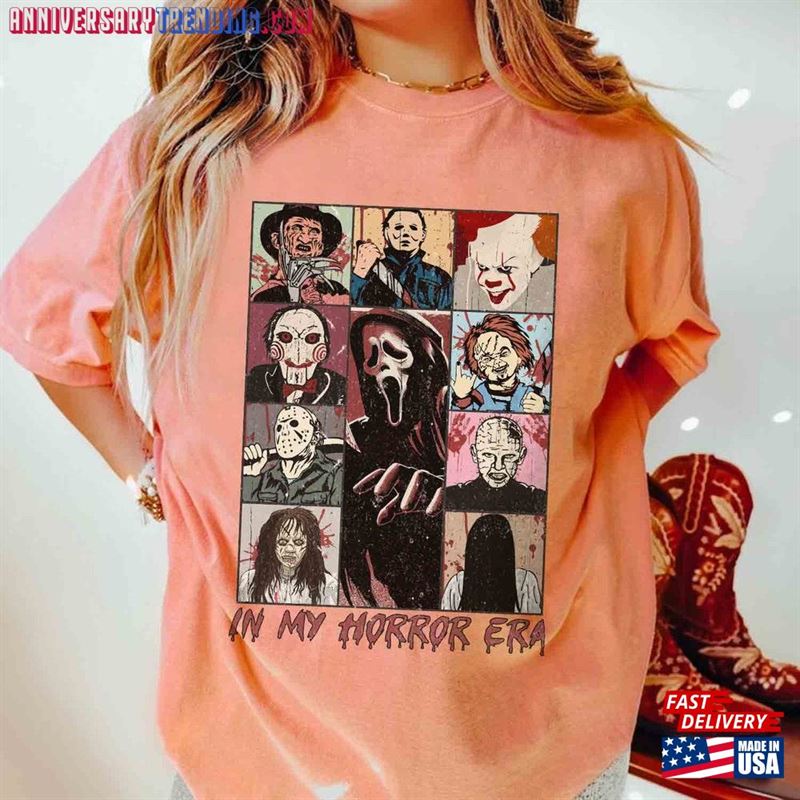 In My Horror Era Shirt Halloween Characters Movie Unisex Hoodie