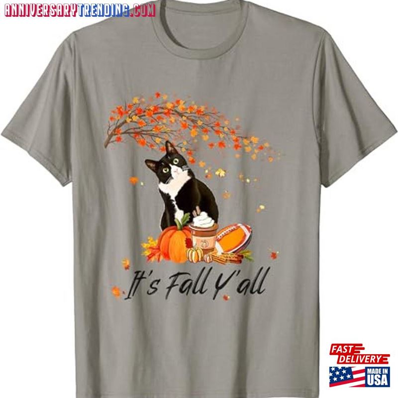 It’s Fall Y All Cute Black Cat Lovers Thanksgiving Halloween T-Shirt Hoodie Classic