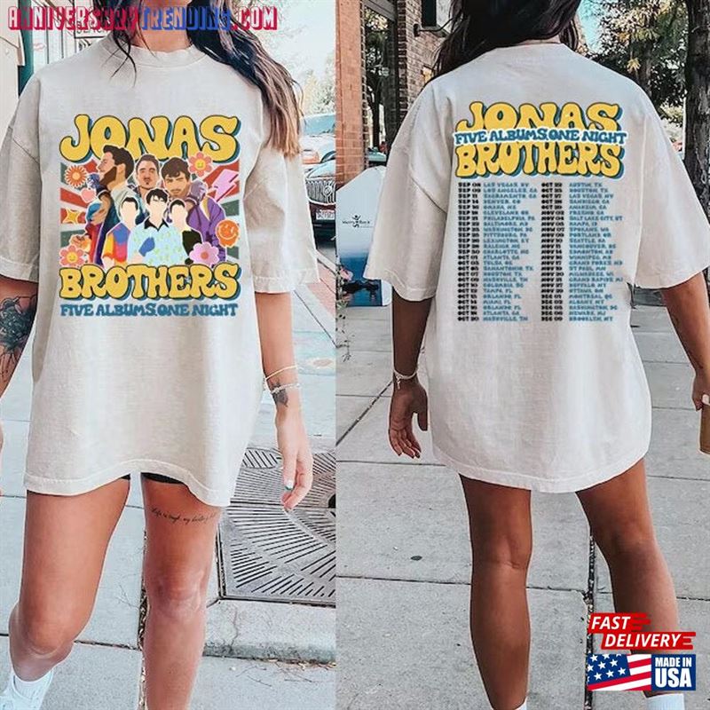 Jonas Brothers Double Sided Shirt Tour Concert 2023 Retro Unisex Classic