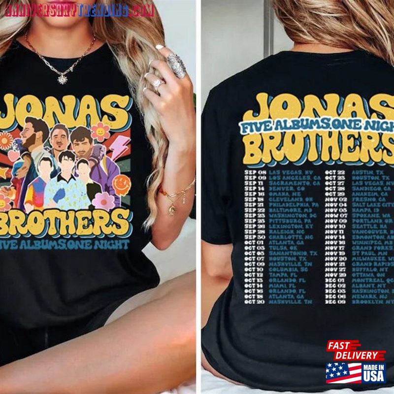 Jonas Brothers Double Sided Shirt Tour Concert 2023 Retro Unisex Classic