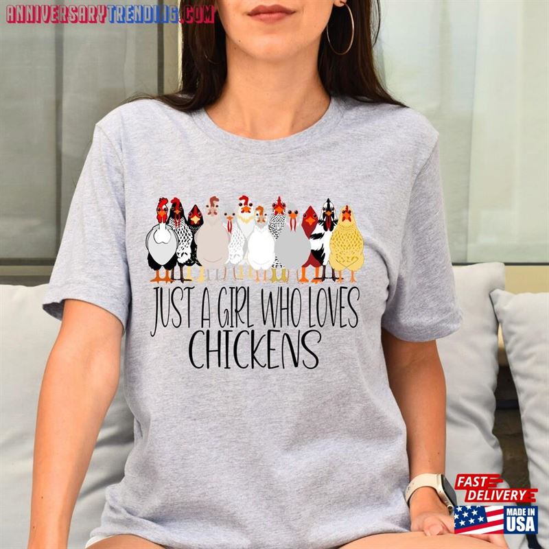 Just A Girl Who Loves Chickens Shirt Chicken Lover Hoodie Sweatshirt