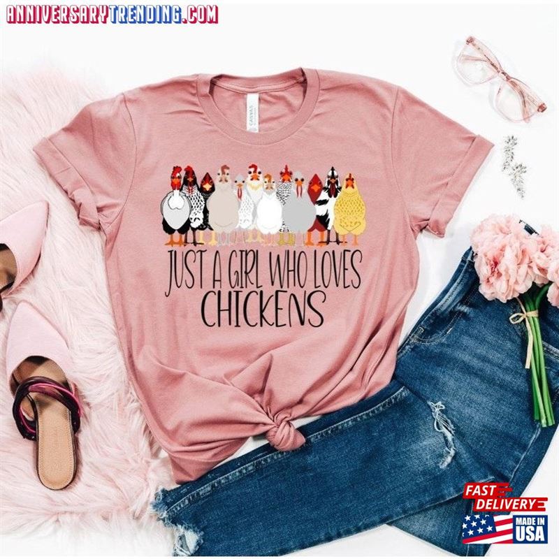 Just A Girl Who Loves Chickens Shirt Chicken Lover T-Shirt Classic