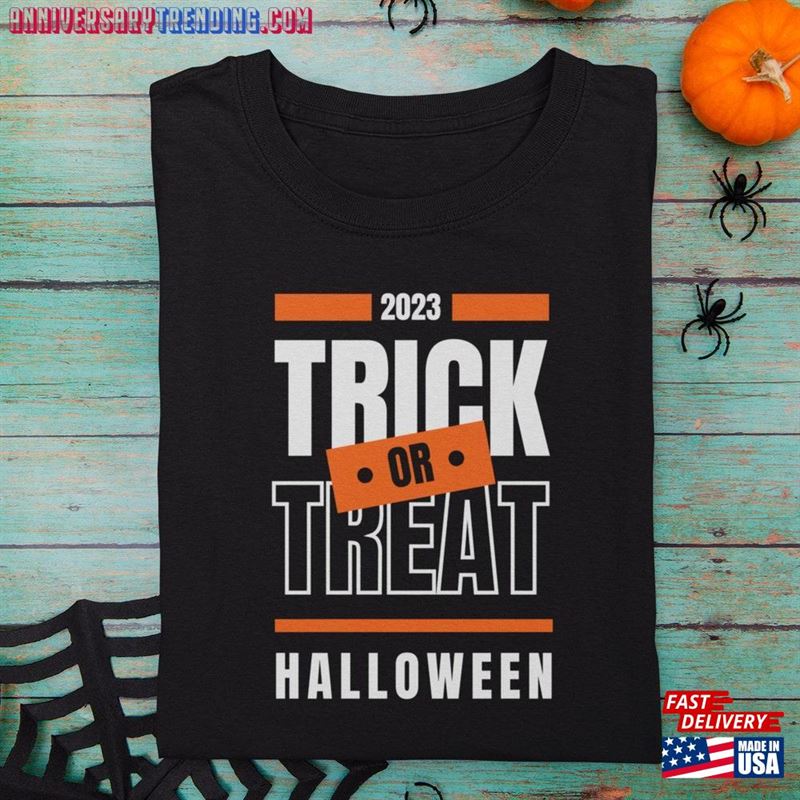 Kids 2023 Trick Or Treat Halloween T-Shirt Hoodie Sweatshirt