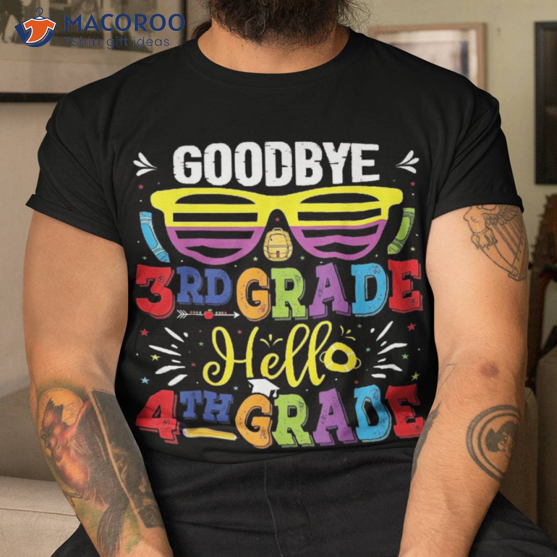 Kids Goodbye 3rd Grade Hello 4th Shirt Back To School