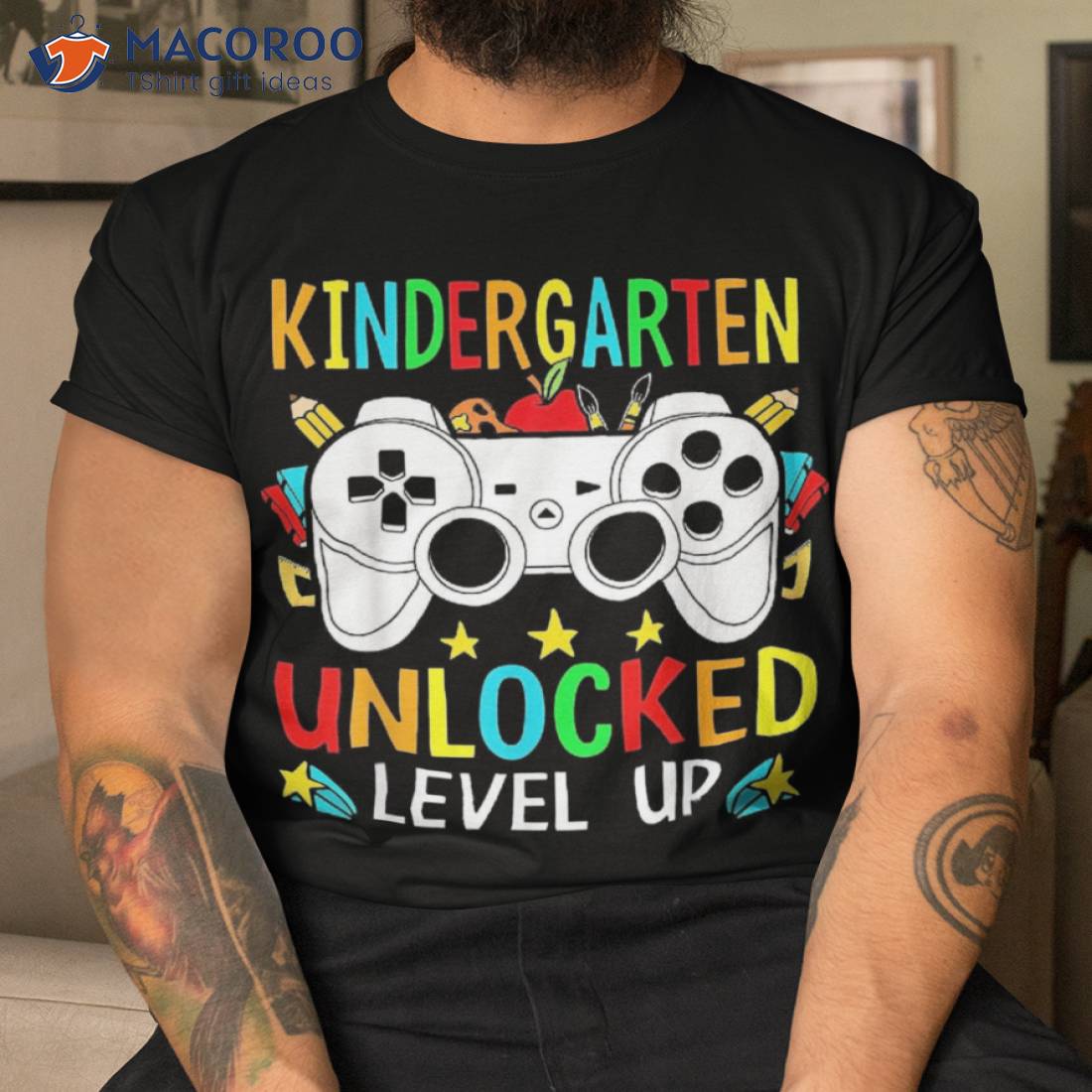 Kindergarten Unlocked Level Up Gamer Boys Back To School Shirt