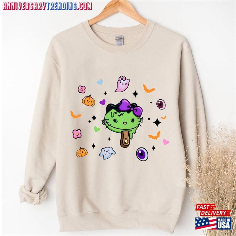 Kitty Frankenstein Halloween Shirt Kawaii Sweatshirt Gifts Unisex Classic