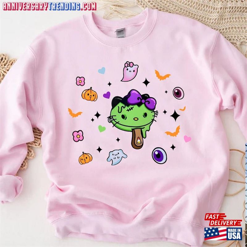 Kitty Frankenstein Halloween Shirt Kawaii Sweatshirt Gifts Unisex Classic