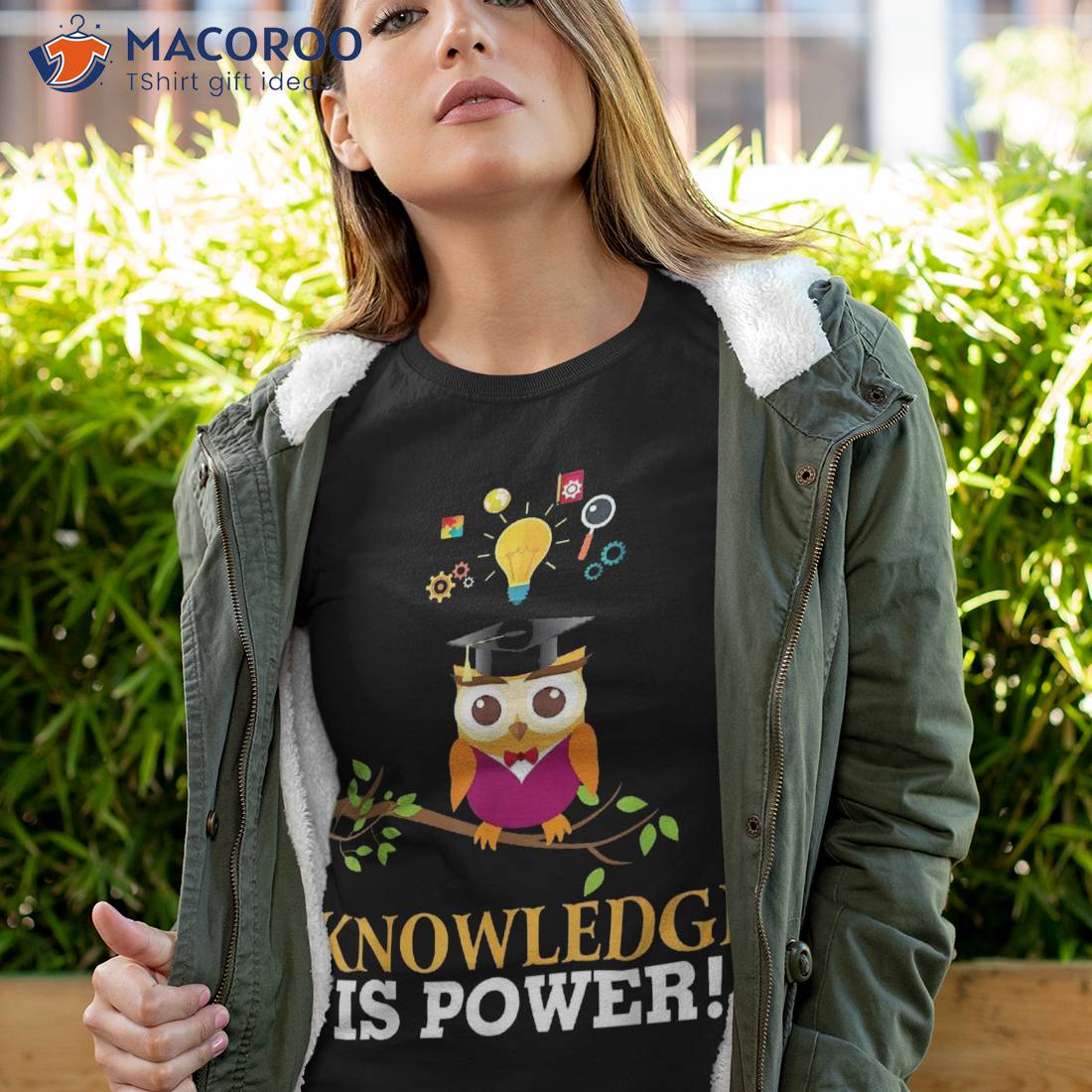 Knowledge Is Power Shirt Owl Back To School Teacher Stud