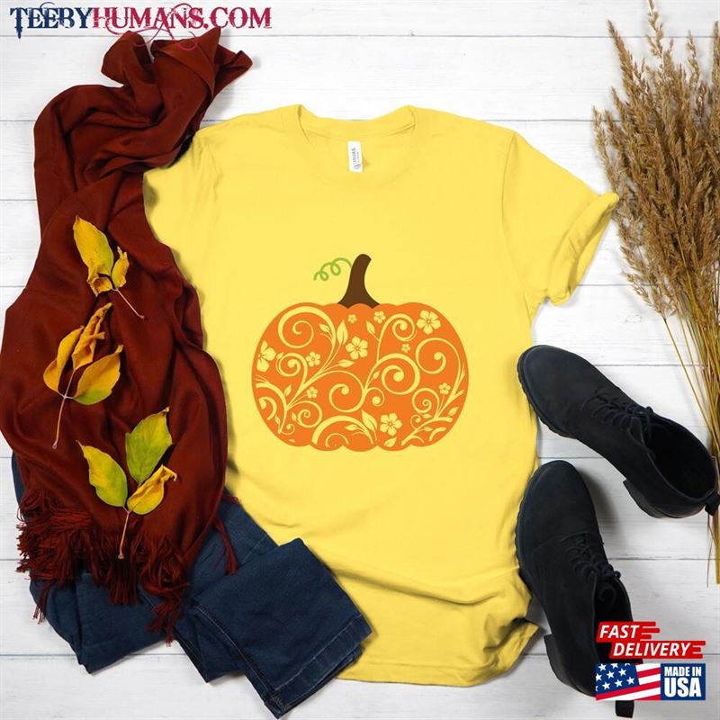 Lace Pumpkin Shirt Fall Unisex Classic