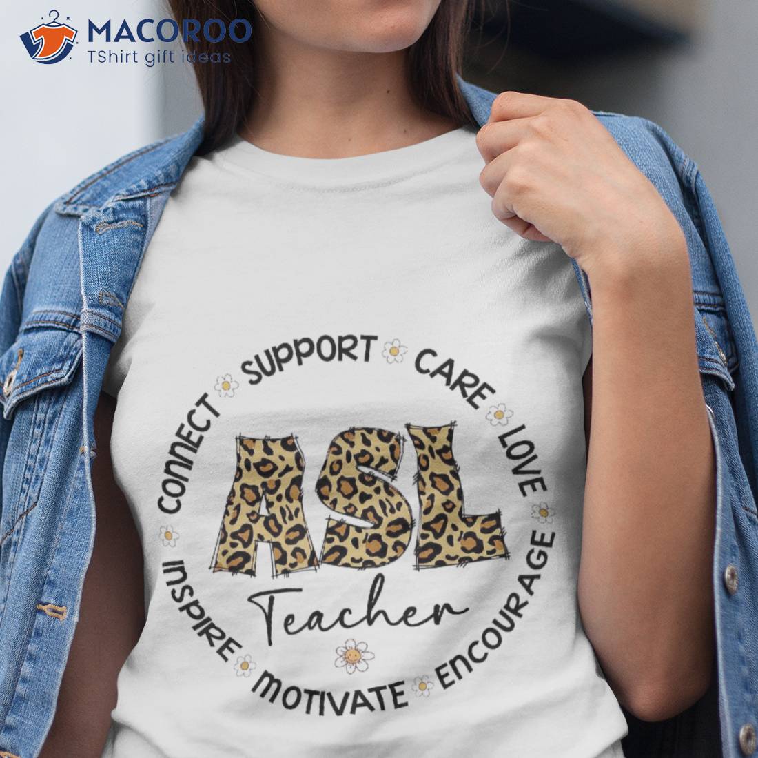 Leopard Asl Teacher Appreciation Week Back To School Shirt