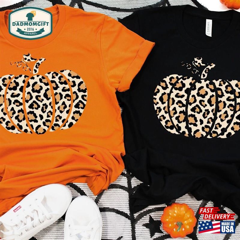 Leopard Pumpkin Shirt Cheetah Fall Hoodie Sweatshirt