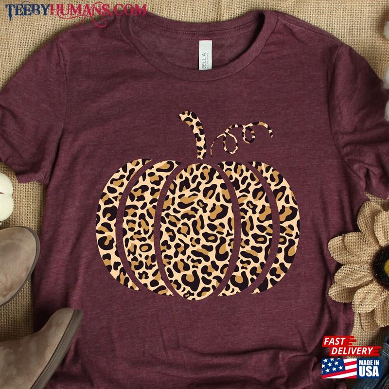 Leopard Pumpkin Shirt Cheetah Thanksgiving Classic Unisex