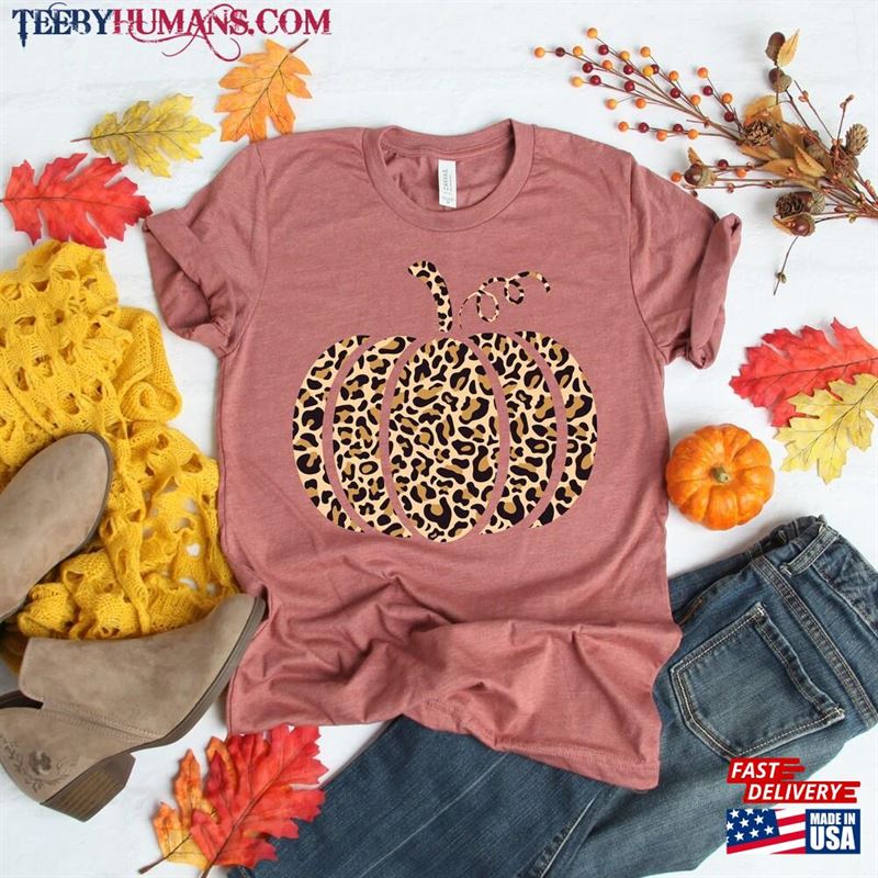 Leopard Pumpkin Shirt Cheetah Thanksgiving Classic Unisex