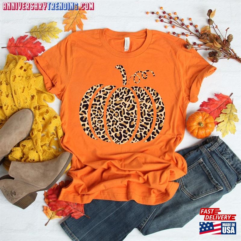 Leopard Pumpkin Shirt Cheetah Thanksgiving Sweatshirt Hoodie