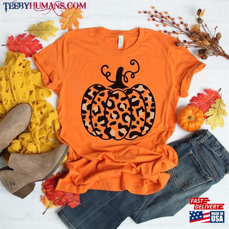 Leopard Pumpkin Shirt Cheetah Thanksgiving T-Shirt Classic