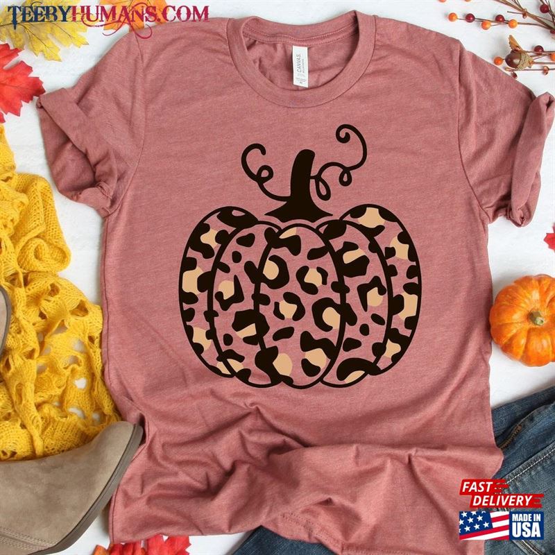 Leopard Pumpkin Shirt Cheetah Thanksgiving T-Shirt Classic