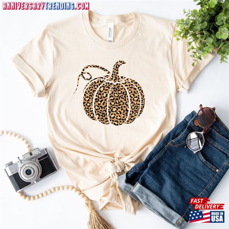 Leopard Pumpkin Shirt Cheetah Thanksgiving T-Shirt Sweatshirt