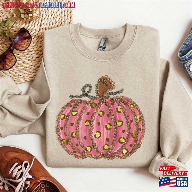 Leopard Pumpkin Sweatshirt Print Halloween Sweater Classic Hoodie