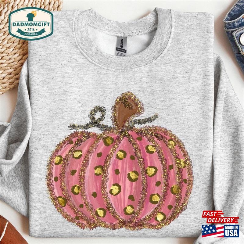 Leopard Pumpkin Sweatshirt Print Halloween Sweater Unisex T-Shirt