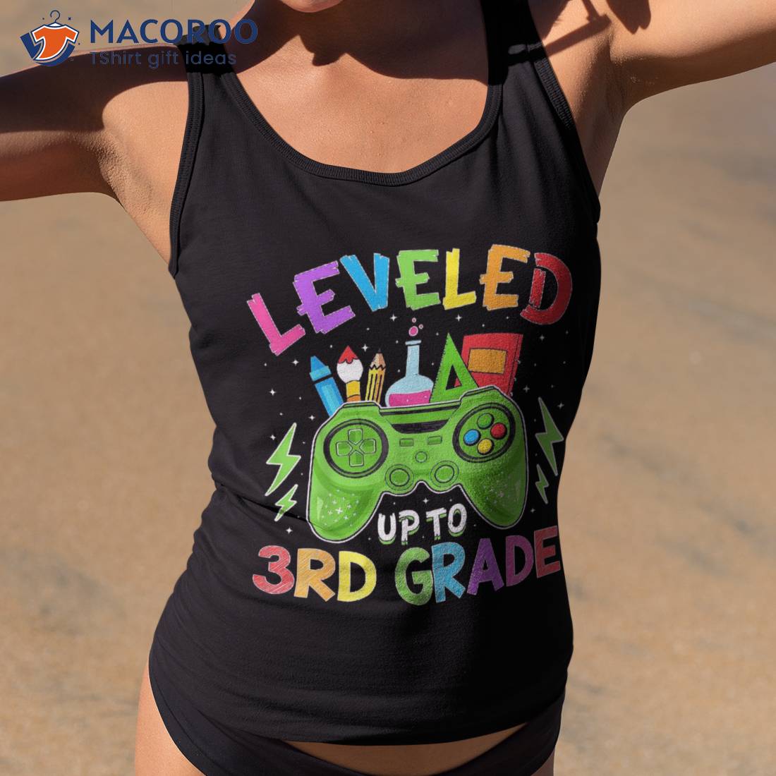 Leveled Up To 3rd Grade Gamer Back School First Day Boys Shirt