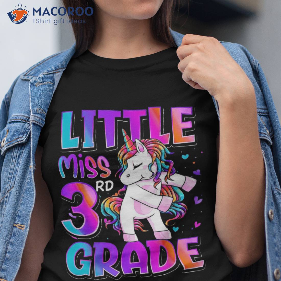 Little Miss 3rd Grade Unicorn Back To School Girls Shirt