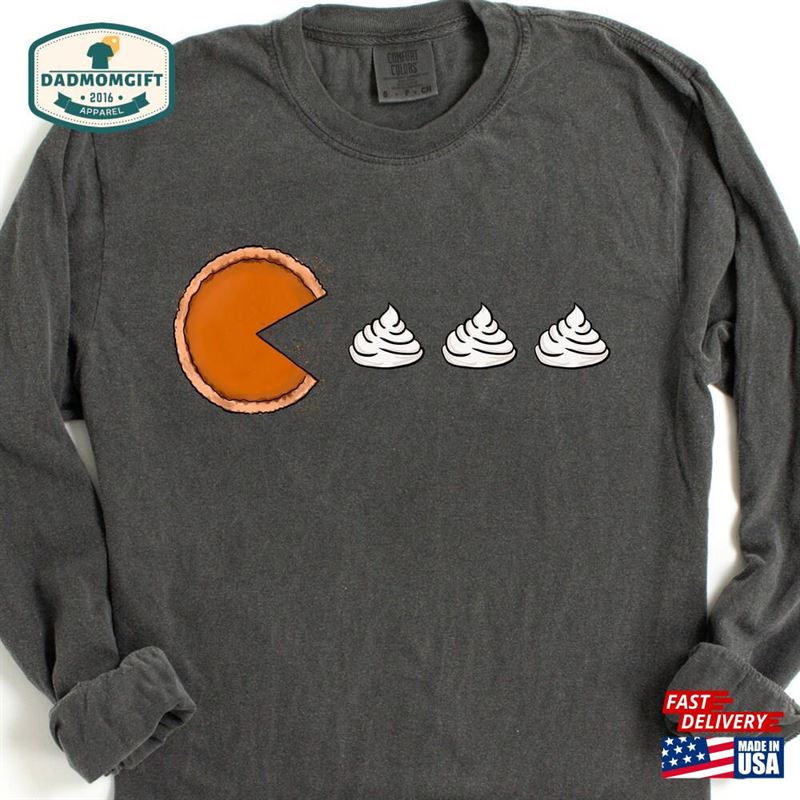 Long Sleeve Retro Fall Comfort Colors Shirt Arcade Game Vintage Thanksgiving Pumpkin T-Shirt Sweatshirt