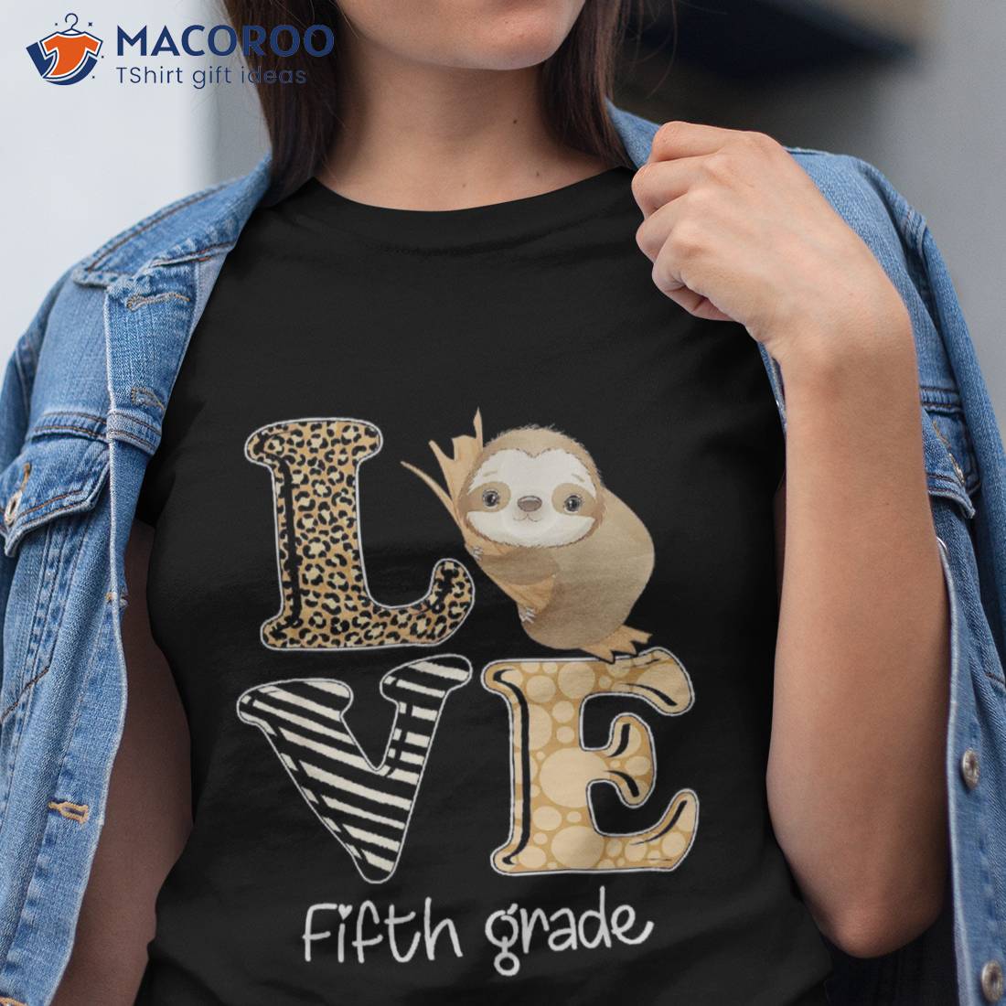 Love Fifth Grade Sloth 5th Teacher Back To School Shirt