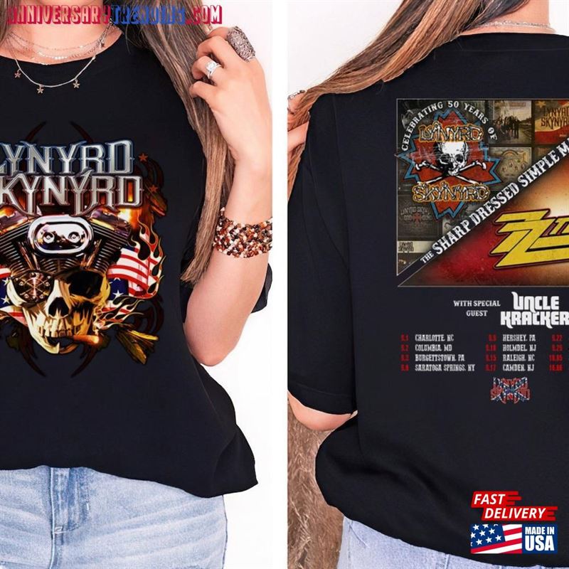 Lynyrd Skynyrd Tour 2023 Shirt The Sharp Dressed Simple Man Classic Tee Hoodie Sweatshirt