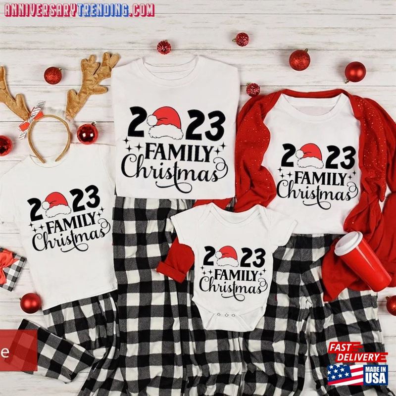 Matching Family Tees Santa Hat T-Shirts Christmas T-Shirt Classic