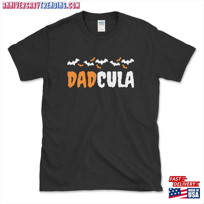 Mens Halloween Shirt Dracula T-Shirt Dadcula Top For Dad Classic Unisex