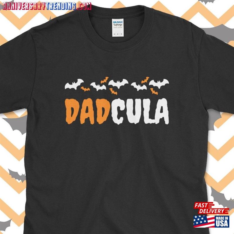 Mens Halloween Shirt Dracula T-Shirt Dadcula Top For Dad Classic Unisex