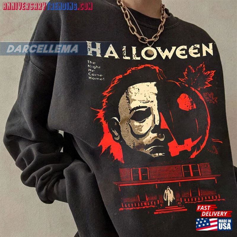 Michael Myers Pumkin Halloween Sweatshirt Vintage Unisex Horror Shirt T-Shirt