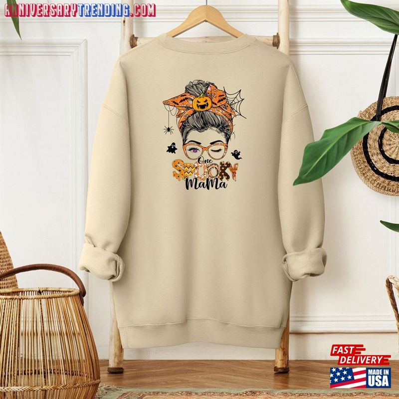 Mom Halloween Sweatshirt Spooky Mama Crewneck Unisex