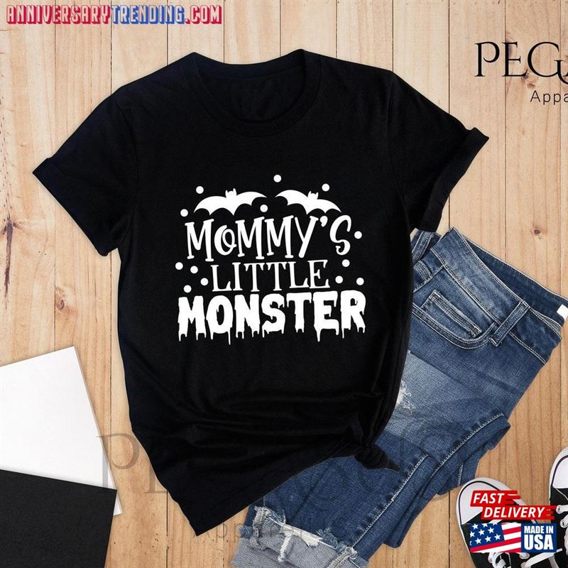 Mommy’s Little Monster Shirt Kids Halloween Tee Hoodie Sweatshirt