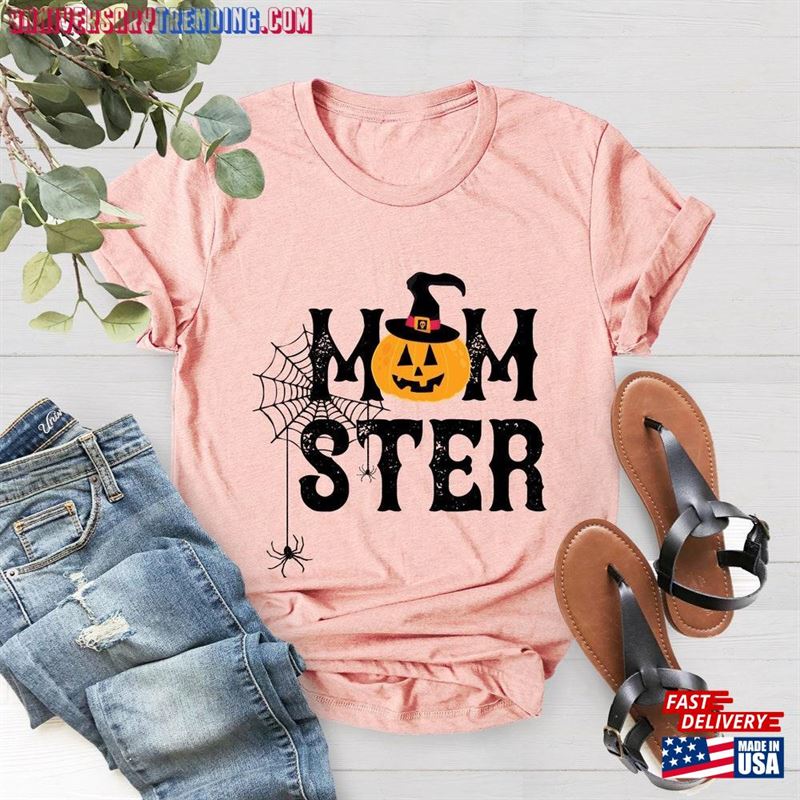 Momster Shirt Mom Halloween Pumpkin Print Classic Sweatshirt